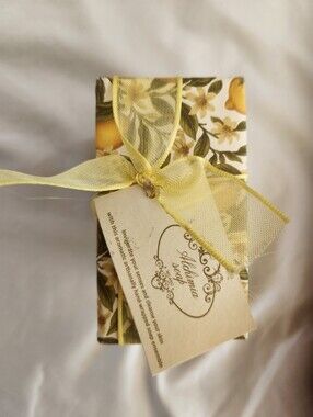 Alchimia Soaps — Set of 3 Lemon Citron Italian Scented Soap Bars — Hand Wrapped